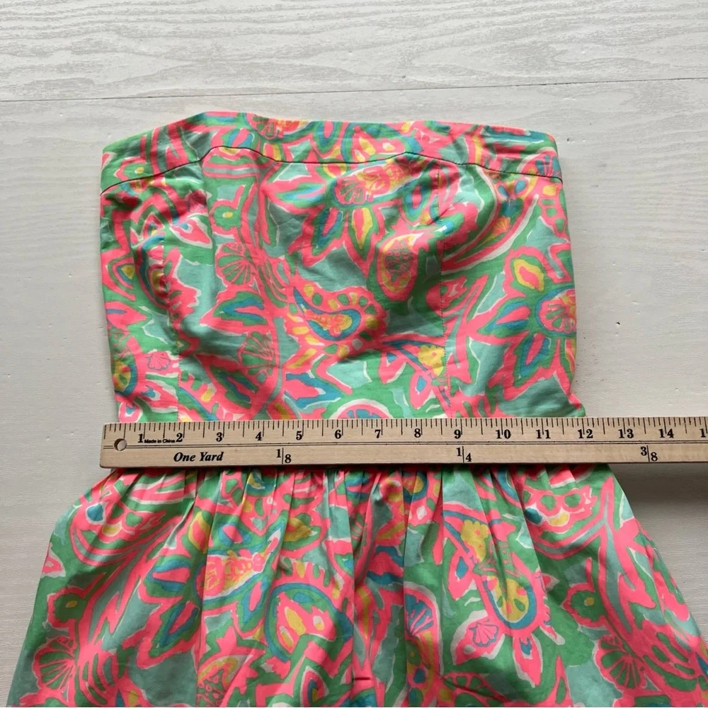 Lilly Pulitzer Chandie Strapless Dress Womens Small Make A Splash Sand Bar - Picture 4 of 14